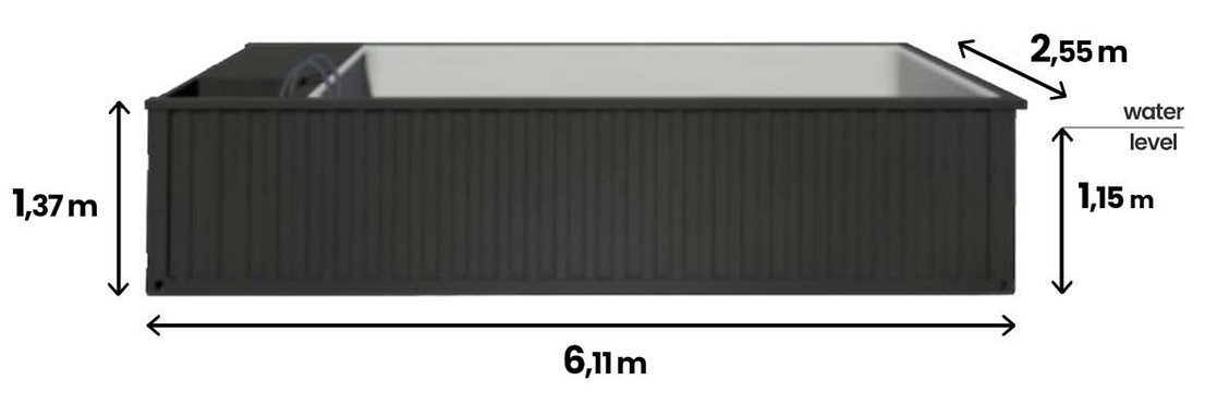 Piscina contenedor 6,2mx 2,5m lista para usar, Paquete Confort - Imagen 6