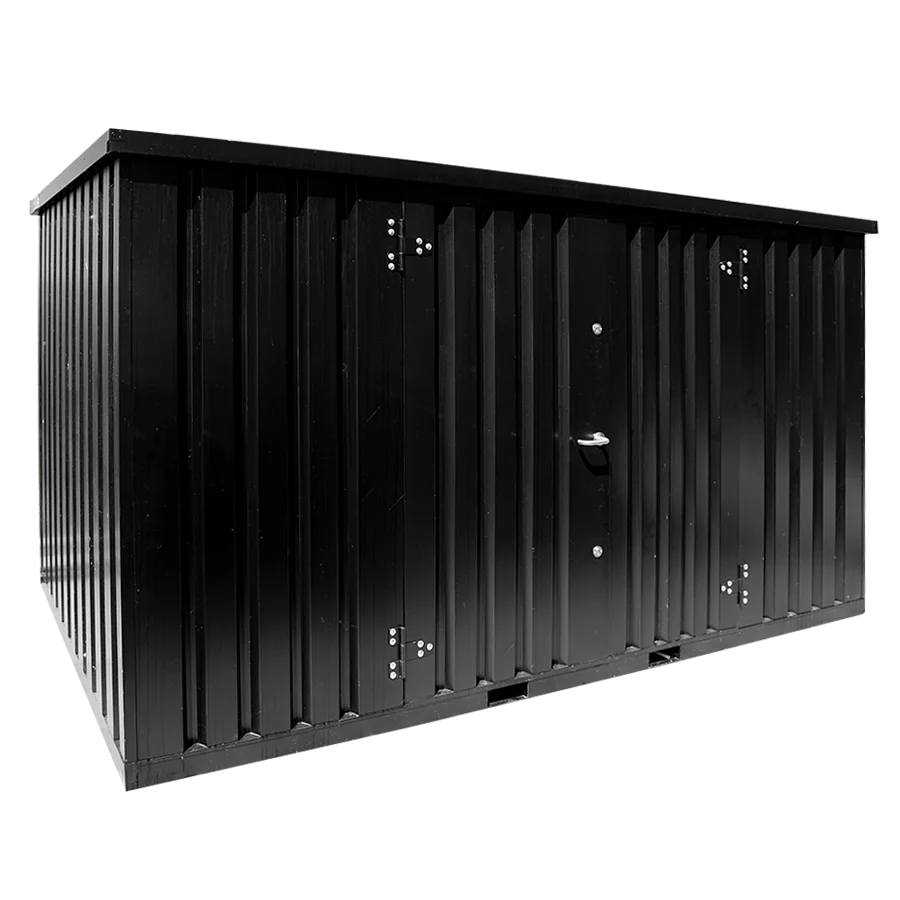 Contenedor de almacenamiento de 4 x 2 metros – con puerta doble en el lado largo