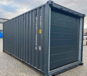 Contenedor de envío de 20 pies con puertas de garaje seccionales