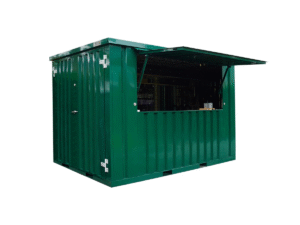 Contenedor de barra extraíble XL 3 × 2 m verde RAL 6016