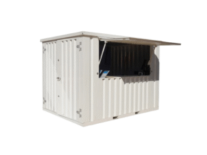 Contenedor de barra extraíble XL 3×2 metros – Blanco RAL 9016 – Plegable y modular